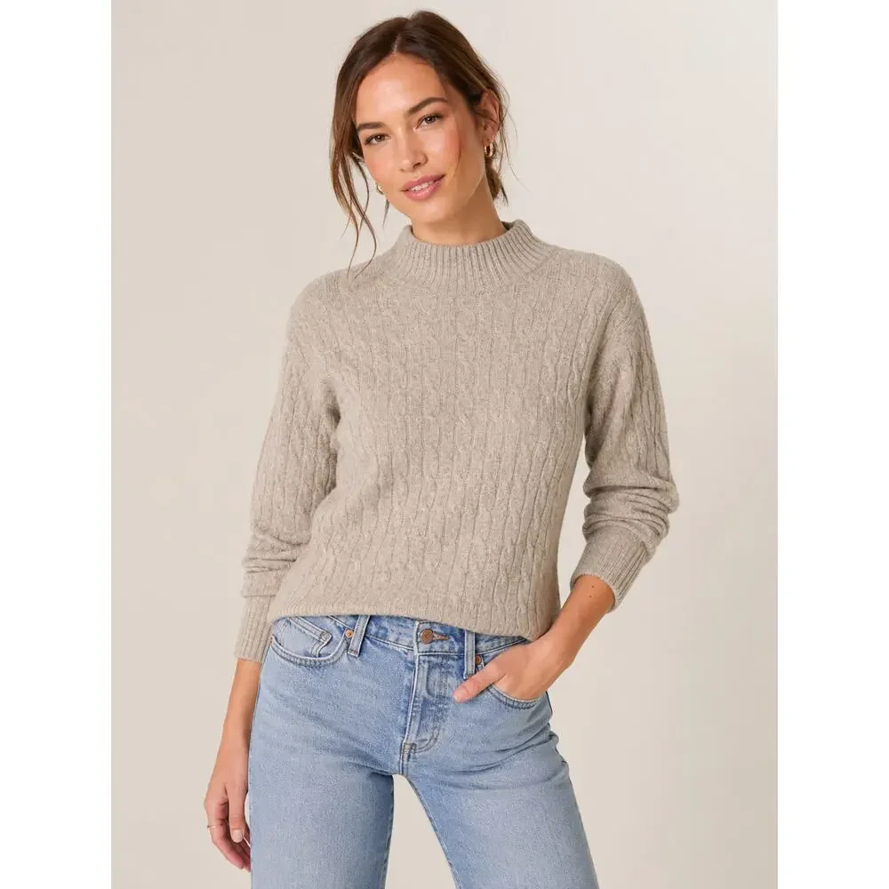 J.Crew Factory Cable Knit Mockneck Sweater - Size S